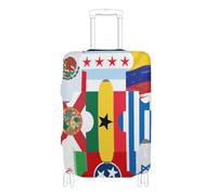 BCFHRGT Elastic International World Flag luggage covers for suitcases travel essentials Fit 18-32 Inch Luggage, Greece Flag Greek National blue, S 18-20 in, Classic