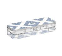 BCFHRGT Evil Eyes Blue Checkered Designed Plastic Pencil Box Clear Double Deck Hard Boxes Pens Case For School With Lid