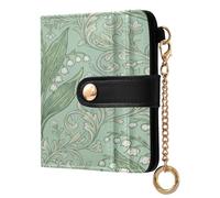 BCFHRGT Finland Lily Of The Valley William Morris Pattern Fancy Ladies Bifold Wallet Premium PU Leather Wallet for Girls Women Ladies