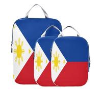 BCFHRGT Foldable 3 Set Packing Travel Organizer Polyester Compression Bags For Clothes, Philippines Flag Filipino Philippine National 3 Set
