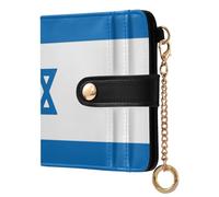 BCFHRGT Israel Flag Israeli National Unique Ladies Slim Foldable Wallet Compact PU Leather Wallet for Women Girls