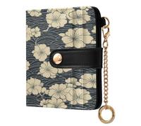 BCFHRGT Japan Floral Pattern Ink Cloud Convenient Ladies Slim Foldable Wallet PU Leather Wallet With Card Slots for Girls Women Ladies