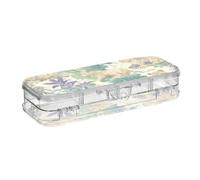 BCFHRGT Jungle Leopard Designed Clear Pencil Box Plastic Double Layer Hard Pens Case Boxes For Stationery Supplies With Snap-Tight Lid