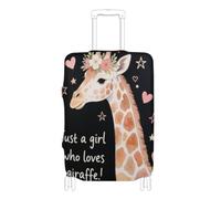 BCFHRGT Just A Girl Who Loves Giraffe Elastic durables luggage cover Baggage Protector Fit 18-32 Inch Luggage, just a girl who loves giraffe, L 26-28 in, Classic