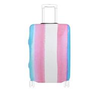 BCFHRGT Pink Blue Rainbow Lgbt Pride Month Parade Transgender Flag Elastic carry on luggage cover protector luggage protection Fit 18-32 Inch Luggage, Pink Blue Rainbow LGBT Pride Month Parade