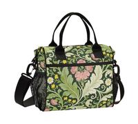 BCFHRGT Pink Carnation Green Leaves William Morris Lunch Bag for Men with Shoulder Strap Lunch Box Bag for Teenage Gym