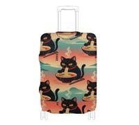 BCFHRGT Ramen Noodles Cat Japan Elastic large luggage cover protector luggage protector Fit 18-32 Inch Luggage, Ramen Noodles Cat Japan, XL 29-32 in, Classic