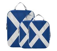 BCFHRGT Reusable 3 Set Packing Travel Bags Polyester Travel Bags For Clothes, Scotland Flag Scottish National Blue 3 Set