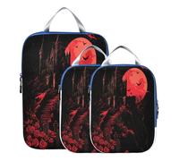 BCFHRGT Reusable 3pcs Travel Packing Storage Bags Polyester Travel Bags For Clothes, Gothic Vampire Castle 3 Set