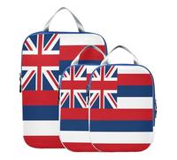BCFHRGT Reusable 3pcs Travel Packing Storage Bags Polyester Travel Space Saver Bags, Hawaii State Flag Hawaiian Hi 3 Set