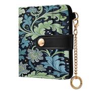 BCFHRGT Seaweed Leaf Blue Flower William Morris Unique Women's Folding Wallet With Card Slots Everyday PU Leather Wallet for Women Boys Girls