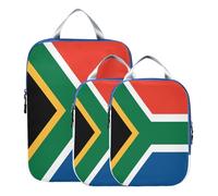BCFHRGT Stackable 3 Piecing Packing Travel Bag Polyester Folding Closet Organizer, South Africa Flag South African National 3 Set