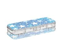 BCFHRGT Stars Designed Plastic Pencil Box Double-Deck Penscases For School With Snap And Lid