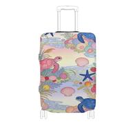 BCFHRGT Summer Turtle Shell Sea Elastic carry on luggage cover travel essentials Fit 18-32 Inch Luggage, summer turtle shell sea, S 18-20 in, Classic