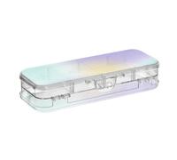 BCFHRGT The Stars and The Moon Designed Plastic Pencil Box Double Layer Pencil Container For Kids With Snap-Tight Lid