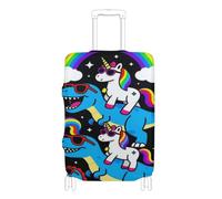BCFHRGT unicorns Dinosaur Rainbow Elastic luggage protector cover suitcase protector Fit 18-32 Inch Luggage, unicorns Dinosaur rainbow, M 22-24 in, Classic