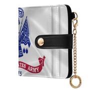 BCFHRGT Us Army Flag United States Military Portable Ladies Bifold Wallet Minimalist PU Leather Wallet for Woman Girl