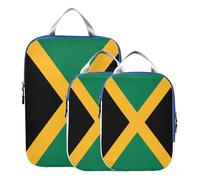 BCFHRGT Waterproof 3pcs Travel Packing Storage Bags Polyester Storage Bags For Travel, Flag Jamaica 3 Set