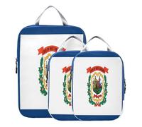 BCFHRGT Waterproof 3pcs Travel Packing Storage Bags Polyester Travel Bags For Clothes, West Virginia State Flag Wv 3 Set