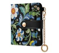 BCFHRGT William Morris Blue Flowers Fancy Ladies Lightweight Foldable Wallet Minimalist PU Leather Wallet for Men Women Travel