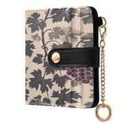BCFHRGT William Morris Grape Purple Fancy Ladies Slim Foldable Wallet PU Leather Wallet With Card Slots for Men Women Travel