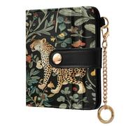 BCFHRGT William Morris S Design Leopard Convenient Ladies Folding Coin Wallet PU Leather Wallet for Woman Girl