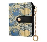 BCFHRGT William Morris Vintage fruit Yellow Blue Fancy Ladies Classic Foldable Wallet PU Leather Wallet for Women Girls