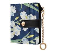 BCFHRGT William Morris White Iris Flowers Convenient Women's Small Folding Wallet Premium PU Leather Wallet for Men Women Travel