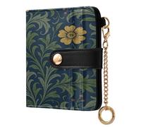 BCFHRGT William Morris Yellow Pattern Cute Women's Small Folding Wallet PU Leather Bifold Wallet for Women