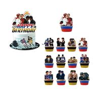 BCFSITNBH Heated Rivalry Birthday Decorations Kit with Balloons, Happy Birthday Banner, Cake Topper Party Decorations Supplies, Hollander & Rozanov Party Heated Rivalry Merch for Fans A09