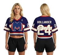BCFSITNBH Heated Rivalry Hockey Jersey, Womens V-Neck Short Sleeve Crop Top, Heated Rivalry Merch Rozanov 81, Hollander 24, Hunter 21 T-Shirts Jersey Tops Tee for Fans A02 M