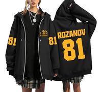 BCFSITNBH Heated Rivalry Merch, Rozanov 81 Hollander 24 Heated Rivalry Hoodies, Full Zipper Jackets Women Zip Up Hooded Sweatshirts Hip-Hop Harajuku Long Sleeve Jacket 01-Black 3XL