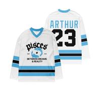 BCFSITNBH J-ames A-rthur Hockey Jersey, J-ames Arthur Merch, Unisex Mens Womens V-Neck Long Sleeve Top, Arthur 23 Hockey Jersey Tops for Fans White L