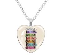 BCFSITNBH Katseye Necklace KATSEYE Merch Beautiful Chaos Tour Merchandise Y2k Pendant Heart Pendant Necklace Accessories for Fans, Womens, Girls A06