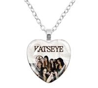 BCFSITNBH Katseye Necklace KATSEYE Merch Beautiful Chaos Tour Merchandise Y2k Pendant Heart Pendant Necklace Accessories for Fans, Womens, Girls A03