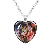BCFSITNBH Katseye Necklace KATSEYE Merch Beautiful Chaos Tour Merchandise Y2k Pendant Heart Pendant Necklace Accessories for Fans, Womens, Girls A12