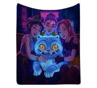 BCFSITNBH KPop D-Demon H-Hunters Flannel Blanket, Huntrix Huntr/X Rumi Mira Zoey Saja Boys Cute Tiger Throw Cover for Bed, Sofa, Office, Air Conditioner Blankets for Fans, Multiple Size B04 100*150cm