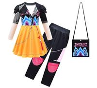 BCFSITNBH KPop Demon Hunters Cosplay Costume Outfit Rumi Mira Zoey Role Play Uniform Full Set Halloween Party Carnival Dress Up Suit for Kids, Boys and Girls 06-White 150