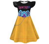 BCFSITNBH KPop Demon Hunters Dress for Girls Summer Fancy Dress Anime Huntrix Huntr/X Kpop Singer Rumi Mira Zoey Role Cosplay Halloween Party Carnival Dress Up for Kids 02-Yellow 140