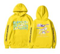 BCFSITNBH KPop Demon Hunters Hoodie Girls Y2k Pullover Huntrix Huntr/X Rumi Mira Zoey Jinu Hip Hop Streetwear Long Sleeve Hooded Sweatshirt for Kids 04-yellow 110