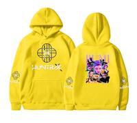 BCFSITNBH KPop Demon Hunters Hoodie Girls Y2k Pullover Huntrix Huntr/X Rumi Mira Zoey Jinu Hip Hop Streetwear Long Sleeve Hooded Sweatshirt for Kids 06-yellow 120
