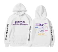 BCFSITNBH KPop Demon Hunters Hoodie Girls Y2k Pullover Huntrix Huntr/X Rumi Mira Zoey Jinu Hip Hop Streetwear Long Sleeve Hooded Sweatshirt for Kids 03-white 160