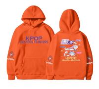 BCFSITNBH KPop Demon Hunters Hoodie Girls Y2k Pullover Huntrix Huntr/X Rumi Mira Zoey Jinu Hip Hop Streetwear Long Sleeve Hooded Sweatshirt for Kids 01-orange 110