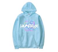 BCFSITNBH KPop Demon Hunters Hoodies Womens Saja Boys Huntrix Huntr/X Graphic Kpop Demon Hunters Merch Drawstring Hooded Pocket Pullover Y2k Sweatshirts 02-Light Blue S