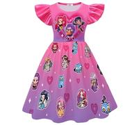 BCFSITNBH KPop Hunters Dress for Girls Summer Anime Cartoon Kpop Singer Rumi Mira Zoey Fancy Printed Party Dress Up for Kids 03-Hot Pink 130