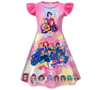 BCFSITNBH KPop Hunters Dress for Girls Summer Anime Cartoon Kpop Singer Rumi Mira Zoey Fancy Printed Party Dress Up for Kids 04-Hot Pink 130