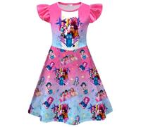 BCFSITNBH KPop Hunters Dress for Girls Summer Anime Cartoon Kpop Singer Rumi Mira Zoey Fancy Printed Party Dress Up for Kids 06-Hot Pink 140