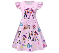 BCFSITNBH KPop Hunters Dress for Girls Summer Anime Cartoon Kpop Singer Rumi Mira Zoey Fancy Printed Party Dress Up for Kids 07-Pink 130
