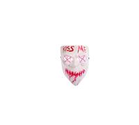 BCFSITNBH LED Halloween Mask, Light up Mask Cosplay, Horror Halloween Costume, Men Women Fancy Dress Masks for Adults LED Rave Face Mask for Carnival, Party Pink