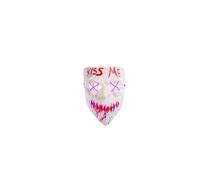 BCFSITNBH LED Halloween Mask, Light up Mask Cosplay, Horror Halloween Costume, Men Women Fancy Dress Masks for Adults LED Rave Face Mask for Carnival, Party Purple Pink